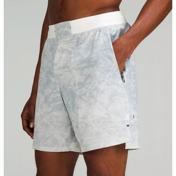Lululemon Men's License to Train Linerless Short 7" Terrain Gradient White SZ S - Picture 2 of 11